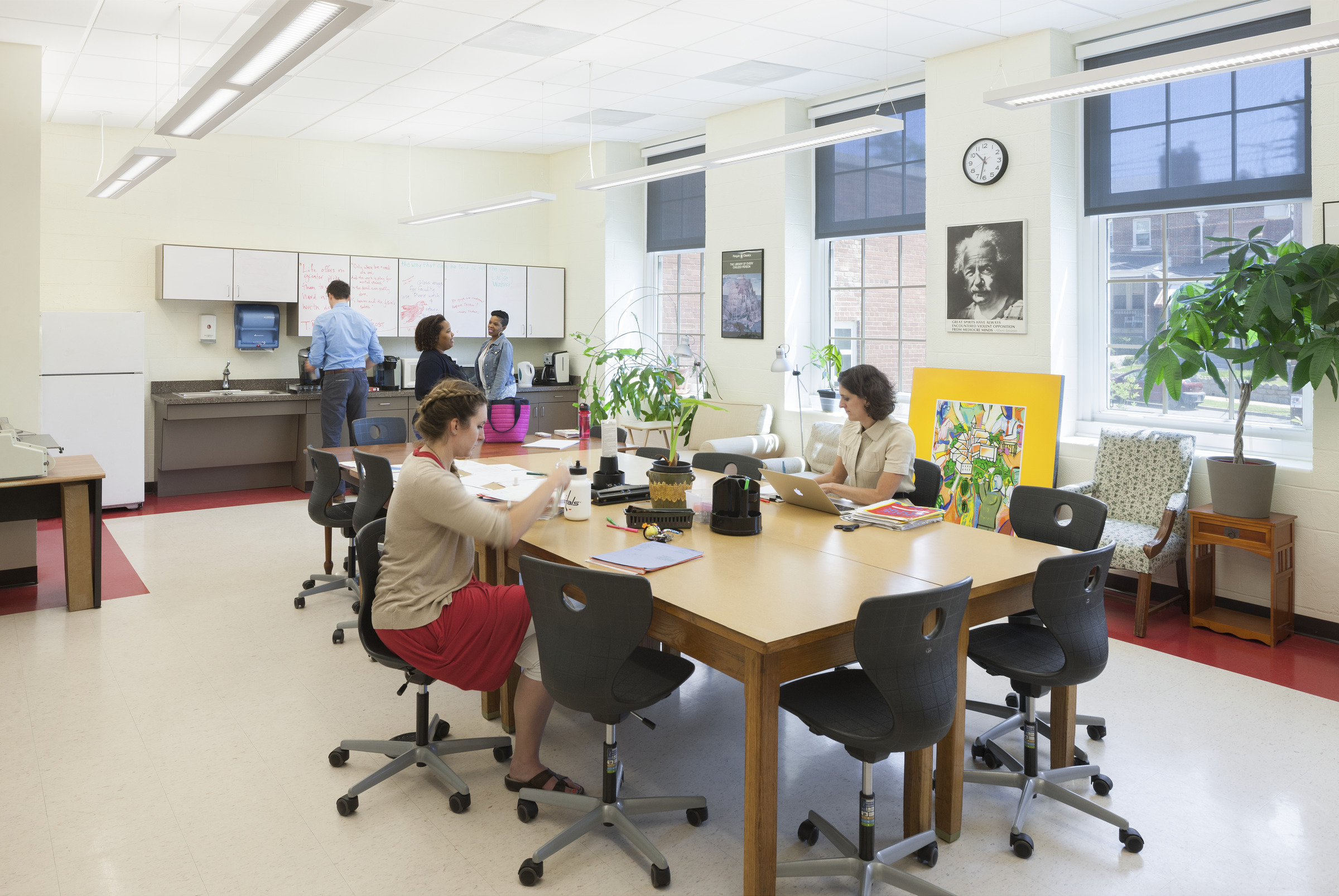 Teacher and staff lounge at Washington Latin Charter School in Washington, DC