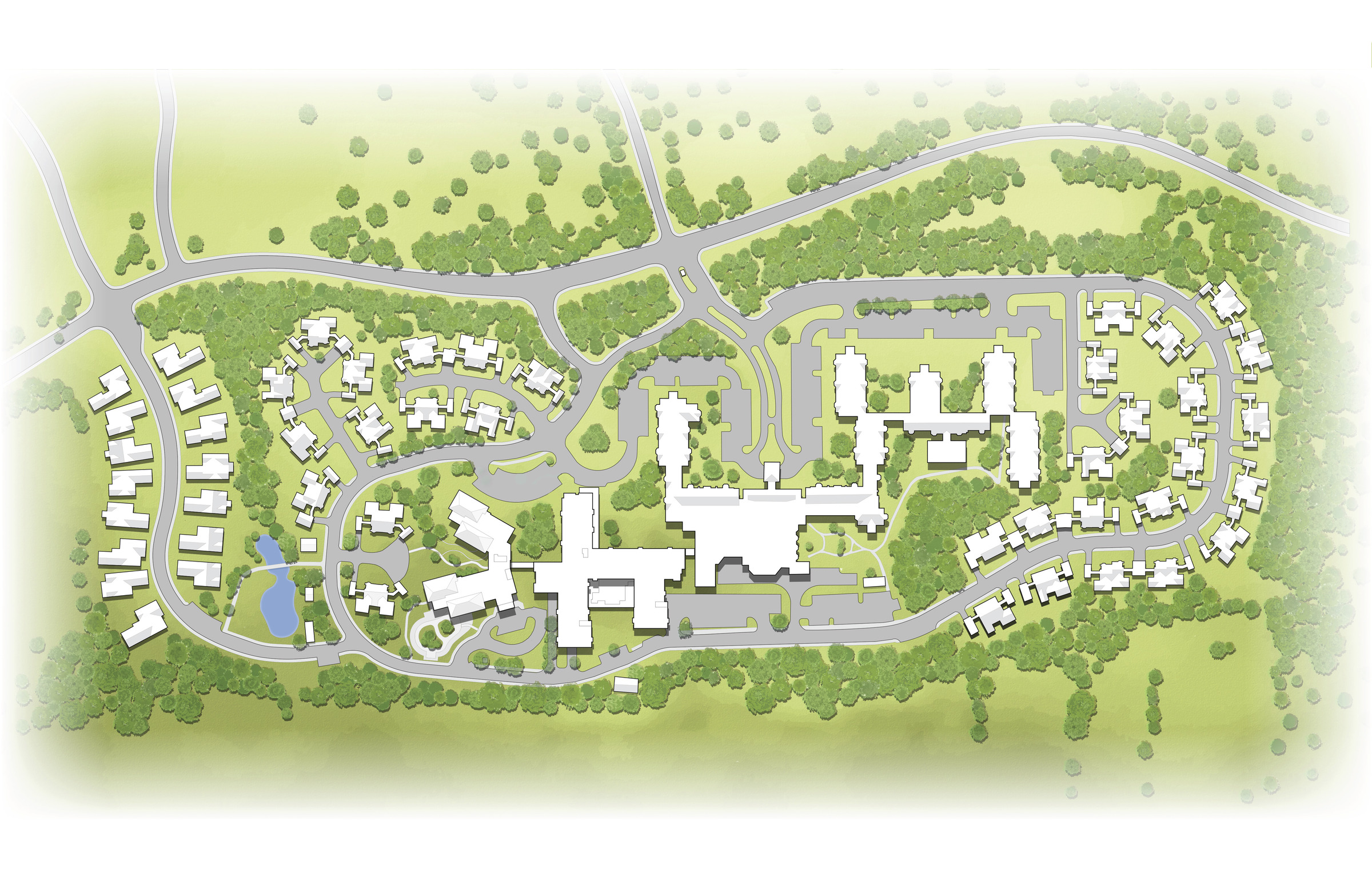 National Assisted Living Week Profile: The Forest at Duke. This site plan shows the Small House community of assisted living, skilled nursing and memory care residents amidst the other campus buildings. 