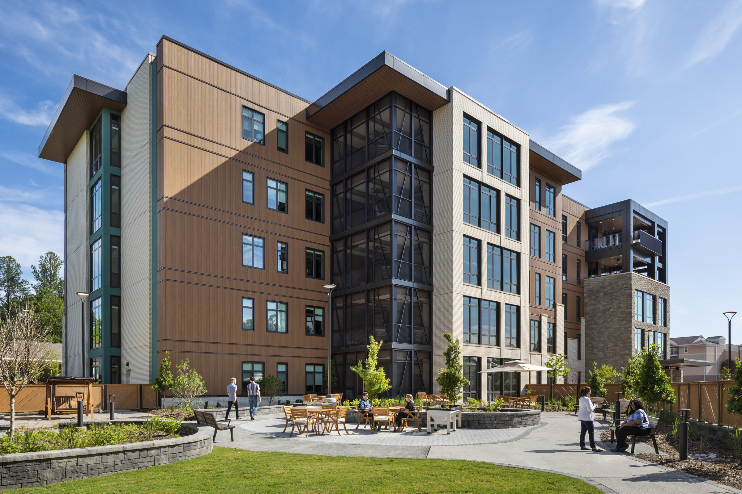 National Assisted Living Week Profile: The Forest at Duke. This image shows the ground-level memory-care garden. 