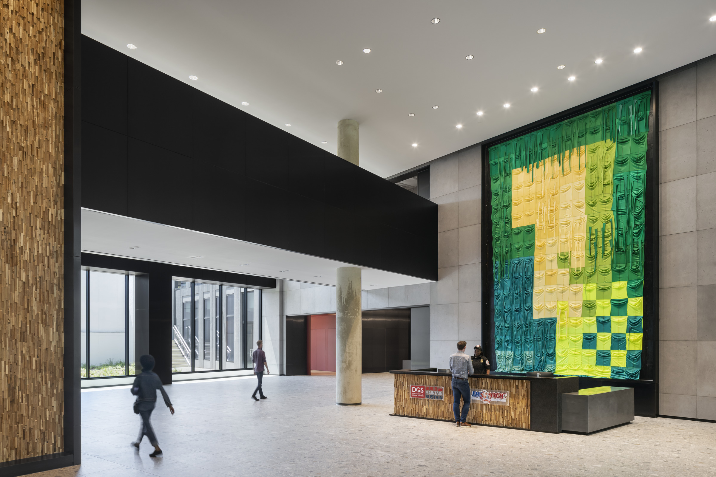 DC Department of General Services Headquarters Offices: Interior Entrance lobby and reception desk